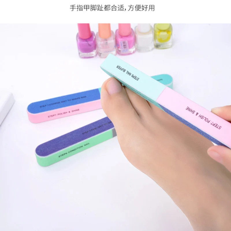 5pcs/set Six-sided NailFile Polishing Tool Printing Creative Sanding Nail File Professional Files | Красота и здоровье