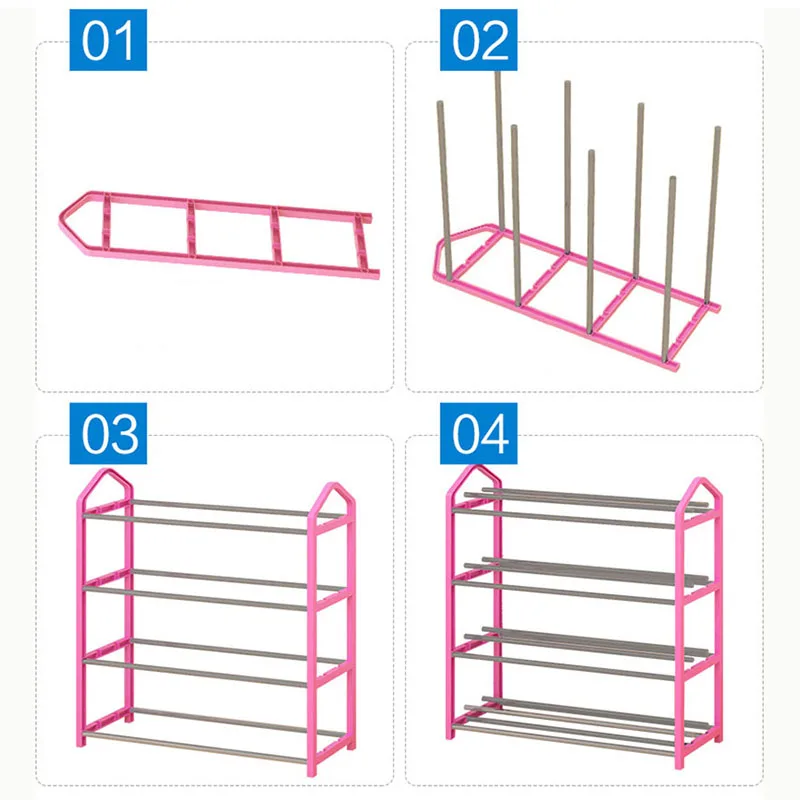 Металлическая железная полка для обуви многоуровневый стеллаж хранения в