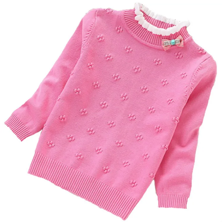 Новинка осени 2019 модный свитер из чистого хлопка для девочек детский Однотонный