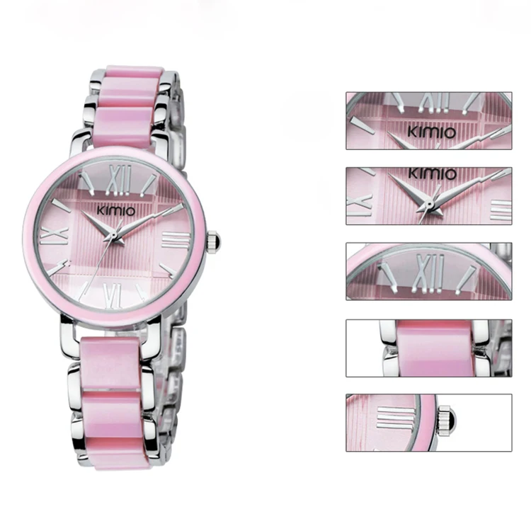 

Kimio Women Quartz Watch Fashion Blue Square Diamond Bracelet Watches Brand Imitation Ceramics Student Waterproof Wristwatch