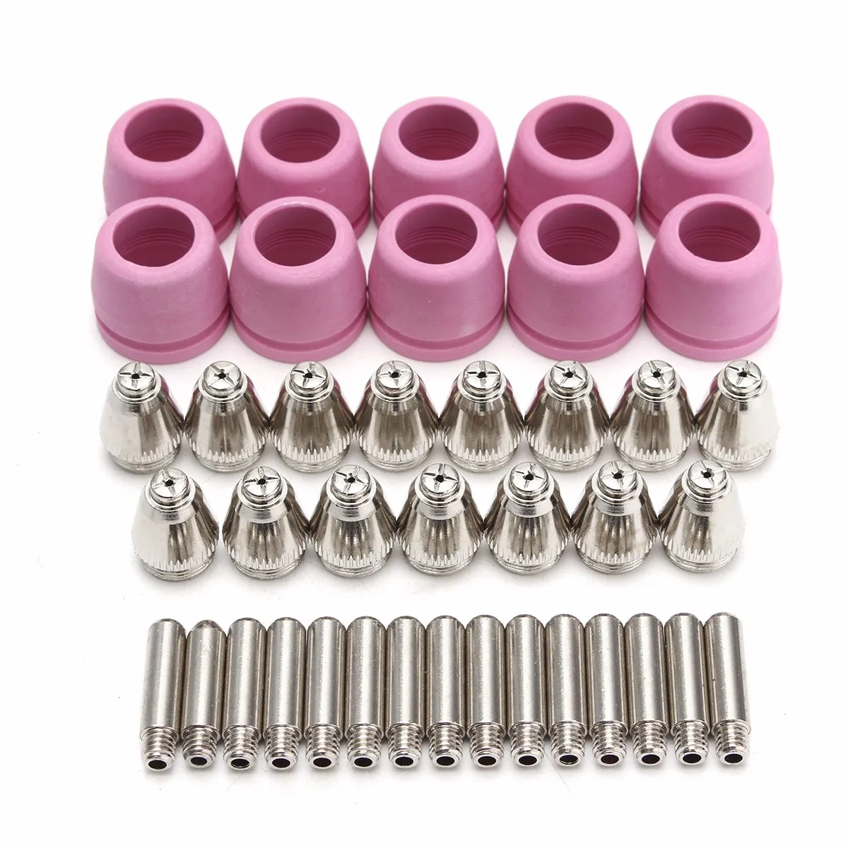

40Pcs/set Plasma Cutter Consumables Kit Electrodes Nozzles Tips Shield Cup Set For LTP5000D LTP6000 LTPDC2000D Welding Torch