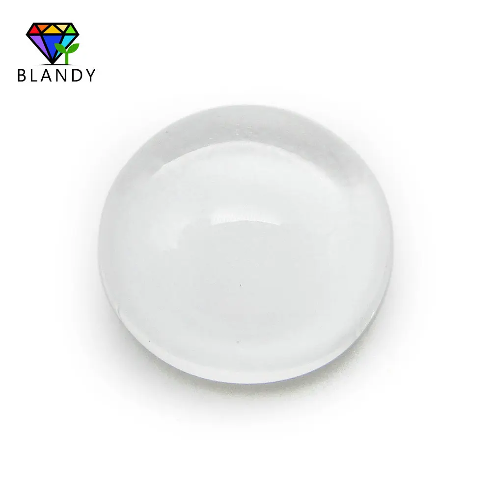 

100pcs/lot 10mm Round Cabochon Flat Back White Glass Stone Synthetic Beads for DIY Jewelry