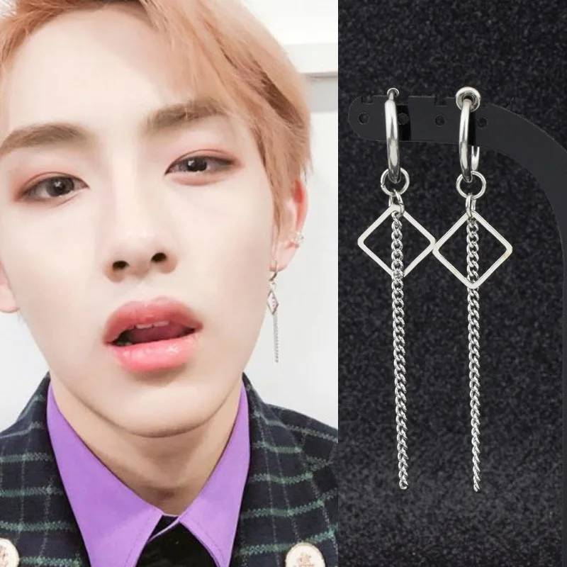 

2021 New Punk Tassel Multi-layer Chain Pendant Earrings Retro Geometric Chic Metal Bar Pendant Party Jewelry