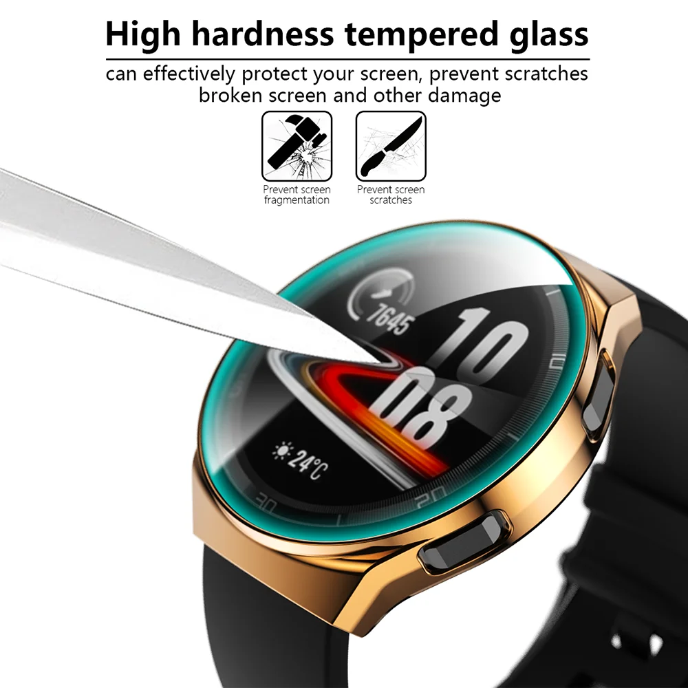 Чехол из поликарбоната для HUAWEI WATCH GT 2e защита на весь экран покрытие закаленного