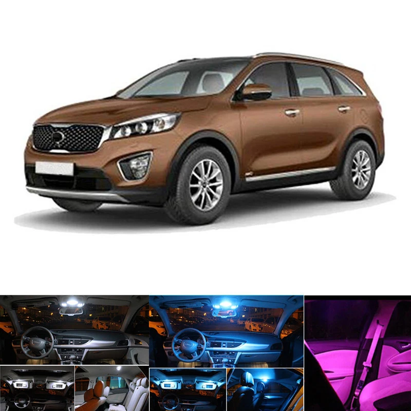 8 шт. белый лед синий светодиодные лампы автомобильные Интерьер Пакет Комплект