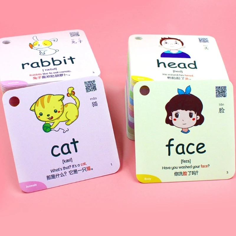 

600 Words 20 Categories Cognition Learning Card Animal Shape Color Flash Cards M18