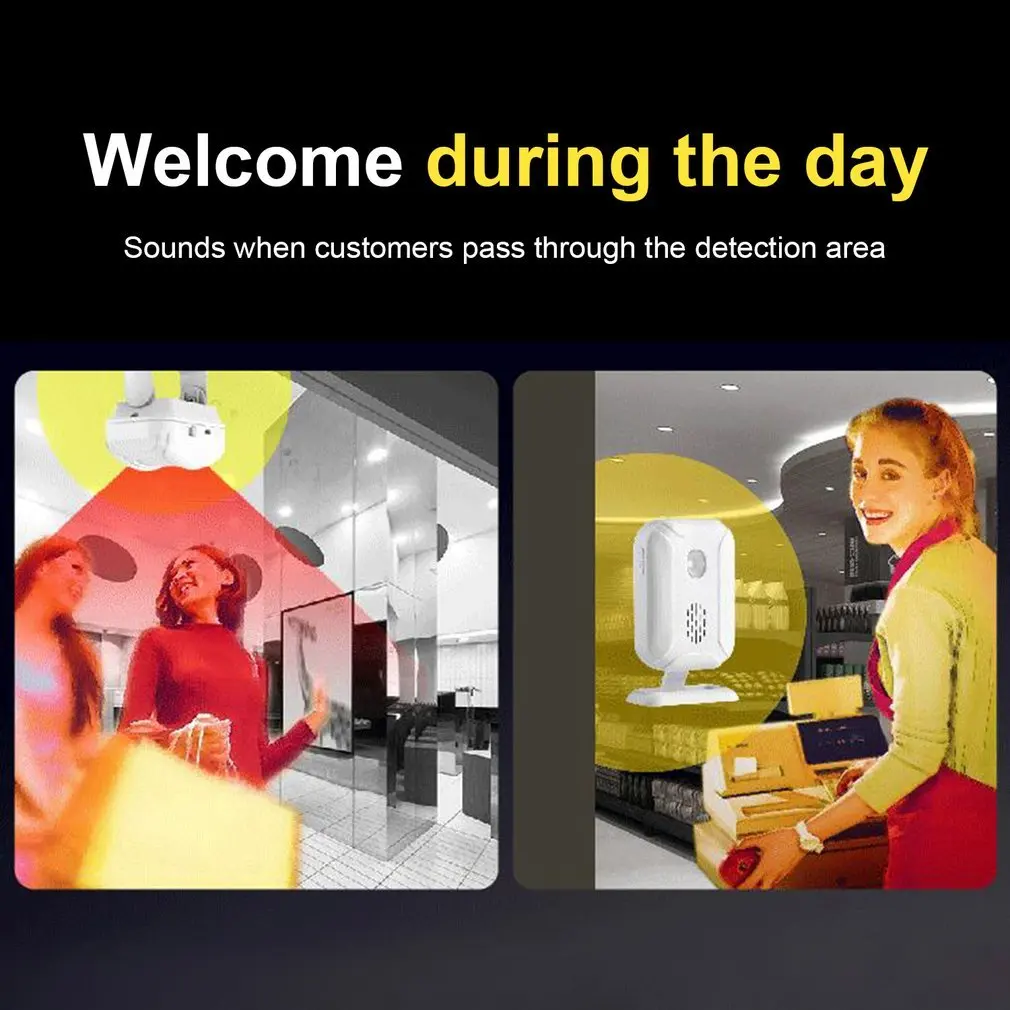 Беспроводной дверной звонок с ИК-датчиком движения 36 мелодий звонка от магазина