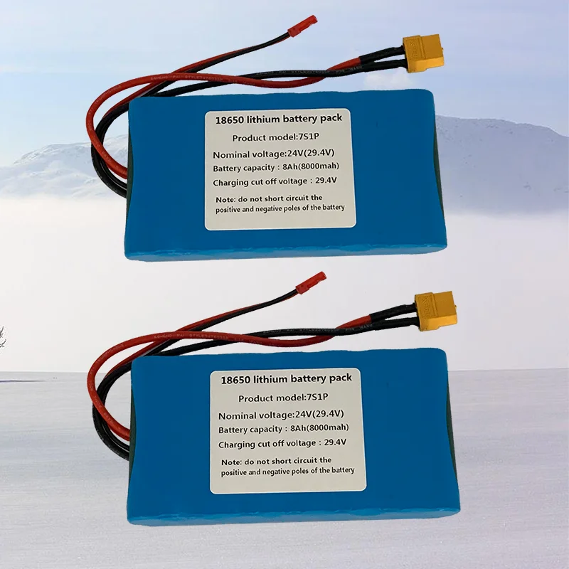 

2021 New 7S1P 24V 8000 MAH Li ion battery pack is suitable for small electric unicycle scooter toy bicycle with built-in BMS