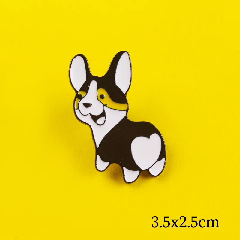 Металлические броши Corgi с короткими ножками металлические булавки в виде