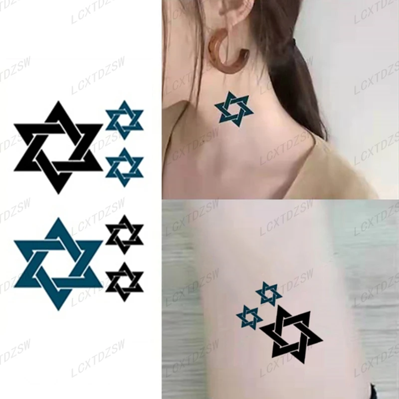 Temporary Tattoo Stickers, English Letters, Stars, Roses, Geometric False Tattoos, Waterproof, Arms And Legs For Men And Women