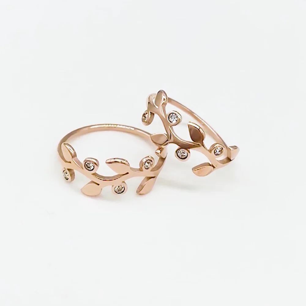 ZooMango оригинальный дизайн Стразы листья цвета розового золота ювелирные изделия