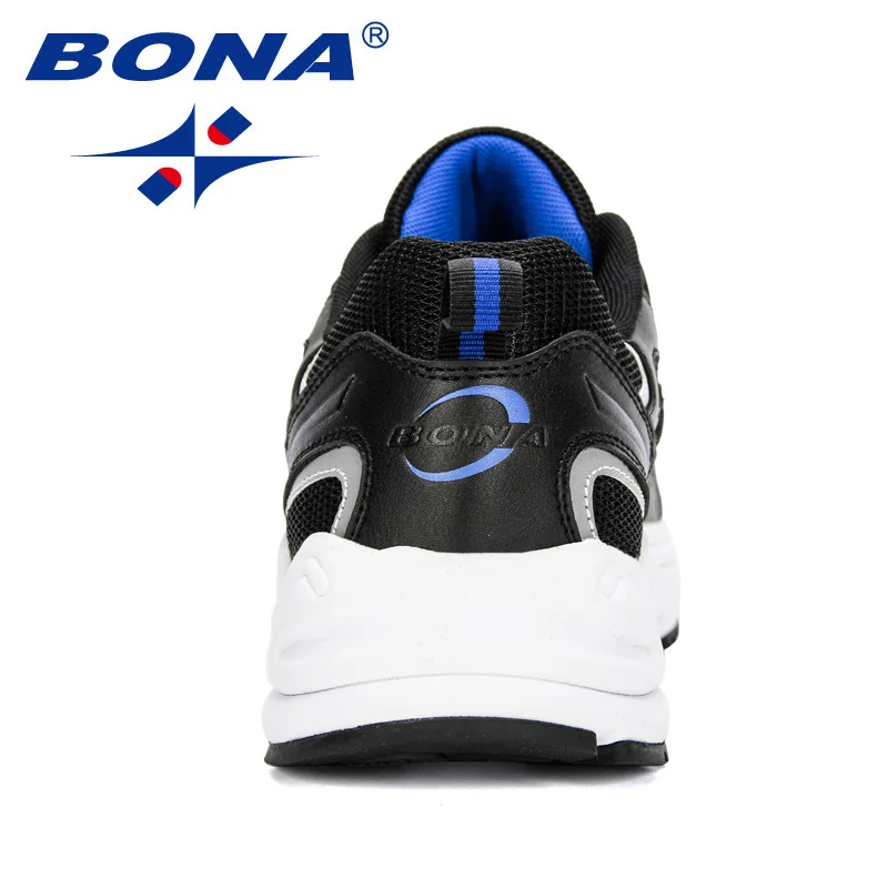 BONA 2020 New Designers Action Leather Running Shoes Man High Quality Outdoor Sport Athletic Men Sneakers Walking Footwear | Спорт и
