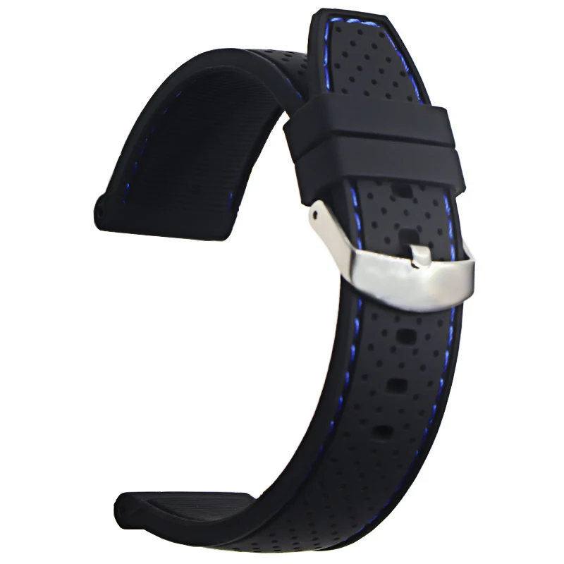 Silicone Watchband 22mm Band Watch Accessories Strap  Rubber Bracelet Belt  Waterproof 2019 High Quality