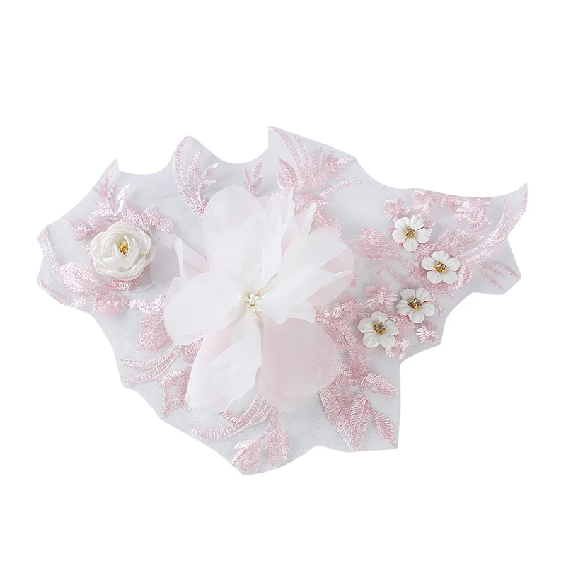 Новая Автомобильная джинсовая юбка с вышитым низом и цветочной аппликацией из