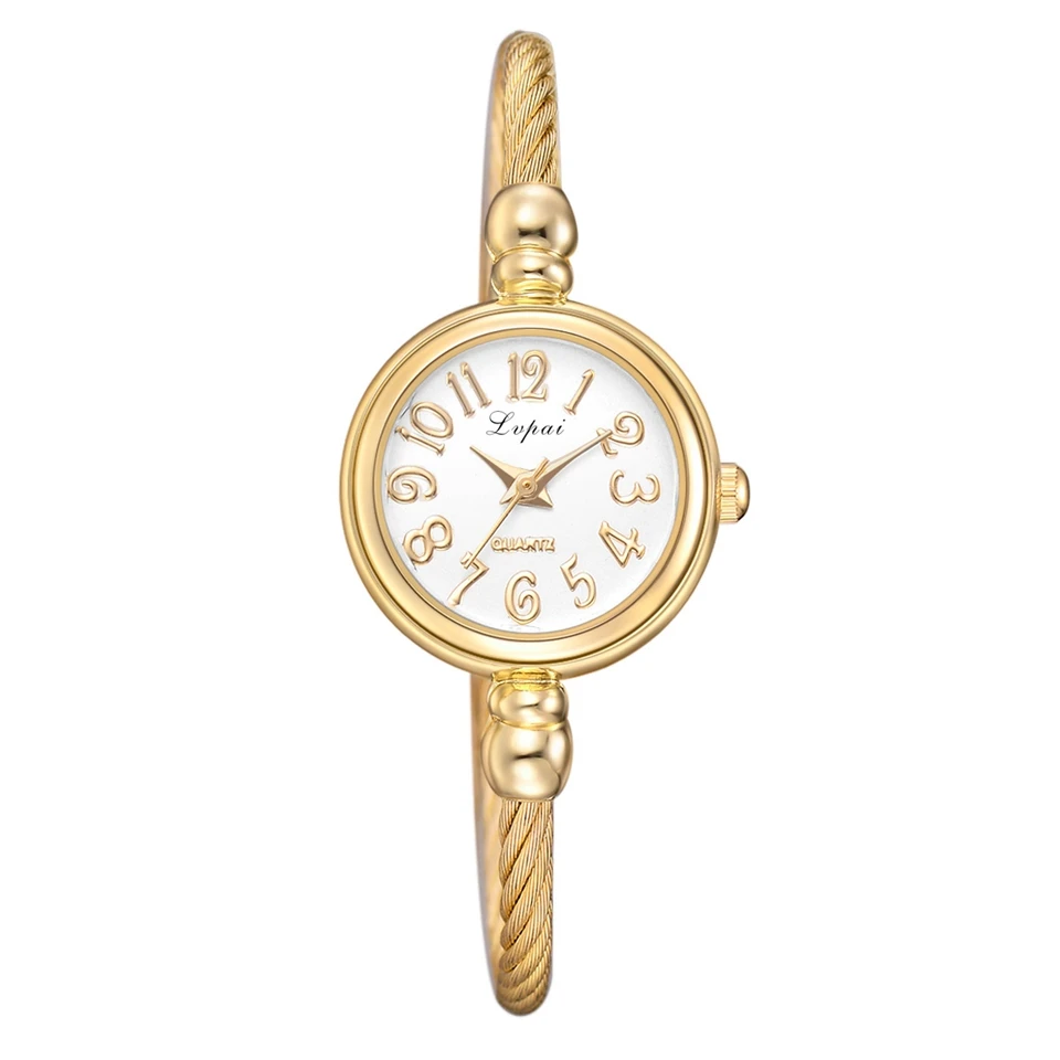 

Lvpai Women Small Gold Bangle Bracelet Luxury Watches Stainless Steel Ladies Quartz Wristwatch Brand Casual Women Dress Colck