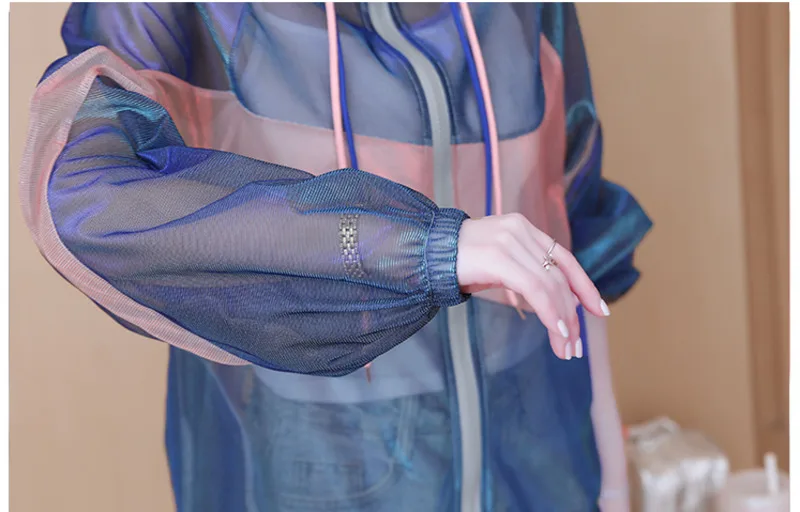 #5320 летнее пальто Повседневная Солнцезащитная куртка Женская толстовка с