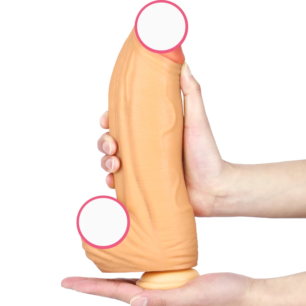 Barato Realista Ultragrande Consolador Grueso Pene Real Puño Juguetes Sexuales Mujer Masturbación Productos Enorme Tonto Manos Libres Dick Vagina Masaje