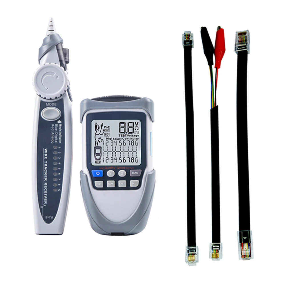 

ET612 / ET613 Handheld LCD Digital Display Network Cable Tester Tracker Continuity Voltage Polarity POE Wire Checker Scan Tools