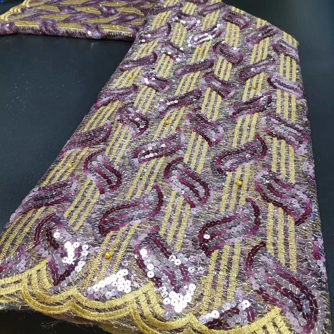 

Африканская Кружевная Ткань 5 ярдов, Высококачественная вышивка, французская Тюлевая кружевная ткань, нигерийская кружевная ткань для свад...