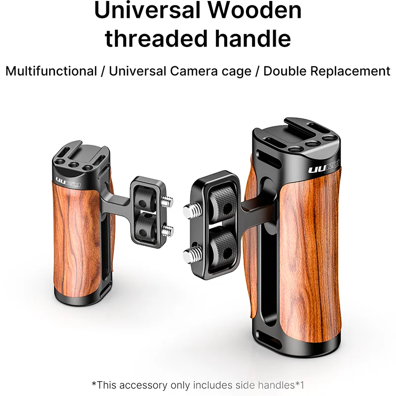 Ulanzi-maçaneta de Vídeo Garra para Câmera Cabo de Madeira Universal com Montagem de Sapata Furos de Rosca para Sony Frio 8 Zv1 A6600 A6400 1 – 4 3