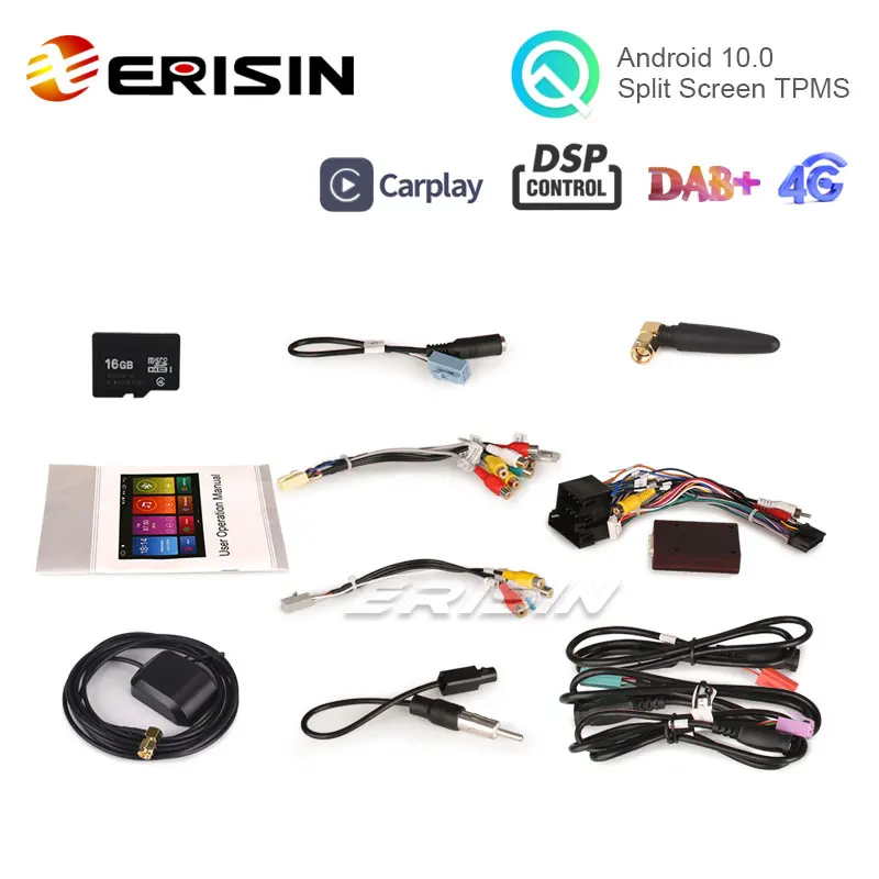 Erisin ES3075F 7 &quotDSP Carplay Android 10 0 автомобильная стереосистема GPS DAB для Fiorino Nemo