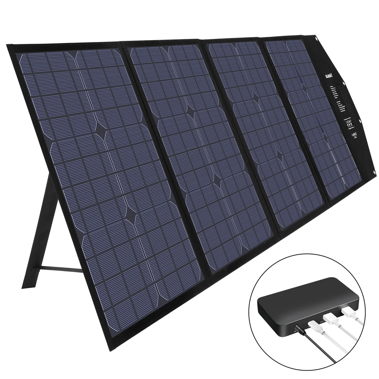 Suaoki 100 Вт Складная солнечная панель зарядное устройство с PD type-C DC 12-18 в USB QC 3,0 выходные порты для автомобильных аккумуляторов электростанции ноутбуков