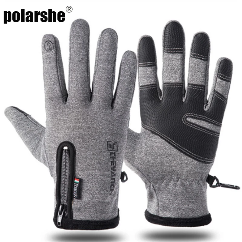 Непромокаемые лыжные перчатки, водонепроницаемые перчатки, велосипедные пуховые теплые перчатки для сенсорного экрана, ветрозащитные противоскользящие перчатки для холодной погоды