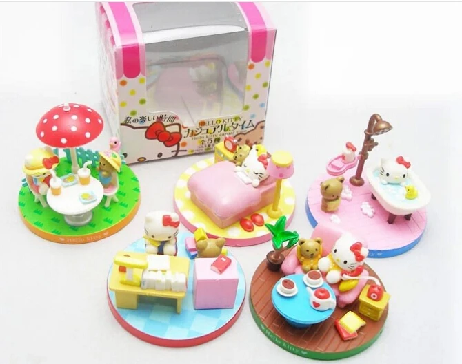 Дети милый мультфильм аниме hello kitty Kt кошка пластиковая фигурка модель игрушки