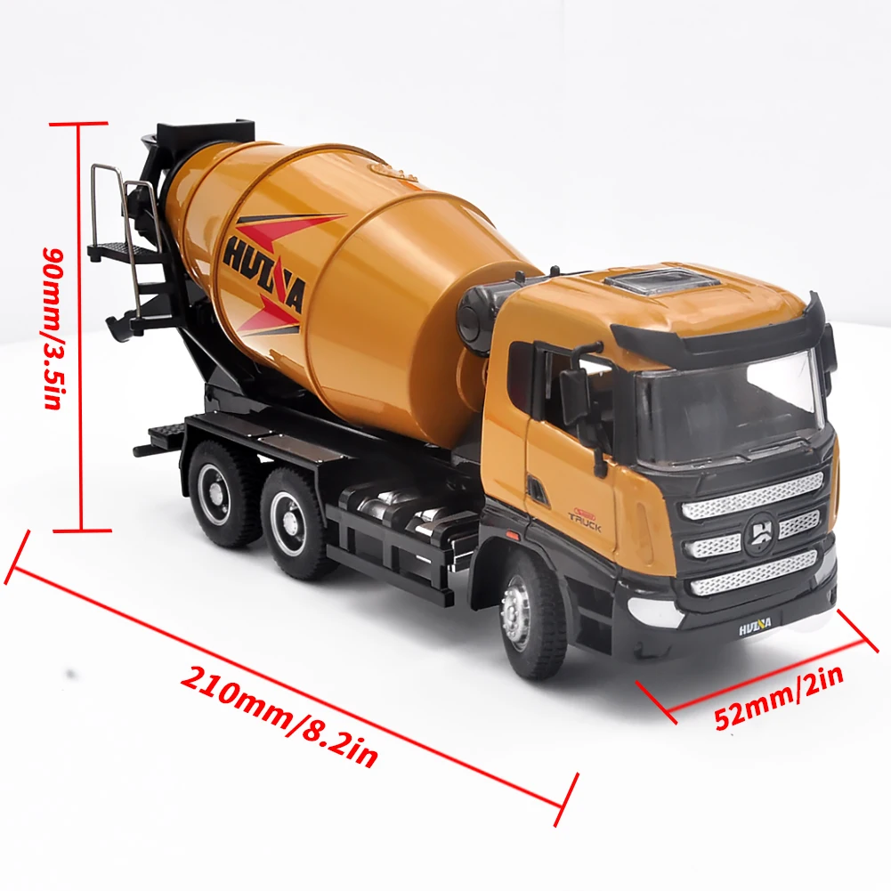 Modello del camion della betoniera della lega di 1:50, giocattolo scorrevole del camion della costruzione, camion cisterna di simulazione, trasporto libero