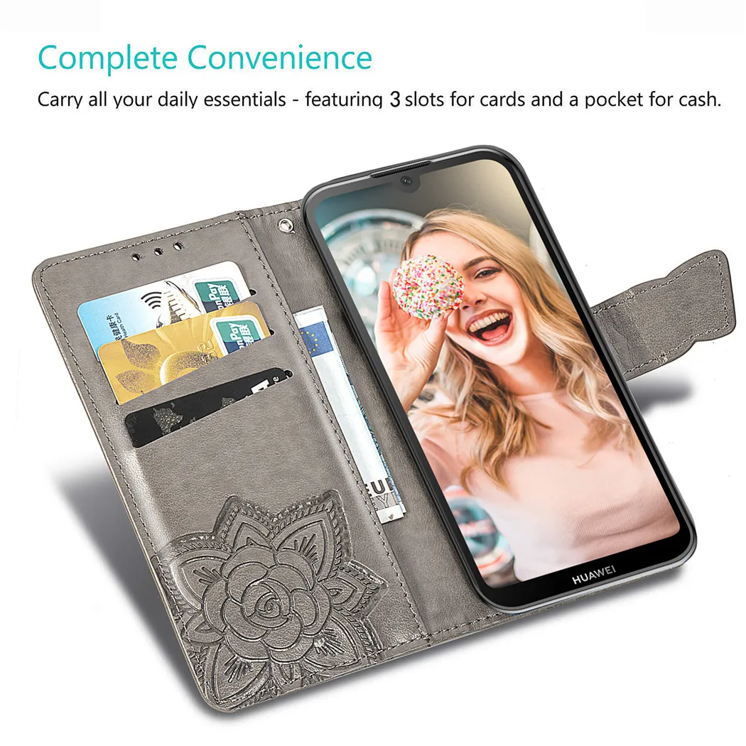 Чехол Кошелек для huawei Y3 (2018)/Y5 Prime (2018) (Y5 2018) (Enjoy 8e Youth)/Y9 (2019) защитный флип чехол с