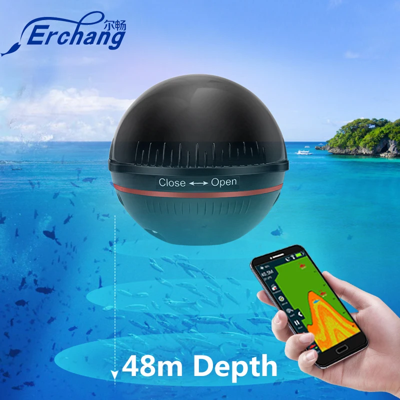 Enlarge 2021 New Portable Fish Finder Fishing Sonar Wireless Echo Sounder Fishfinder 48M/160ft Depth Sonar For Fishing