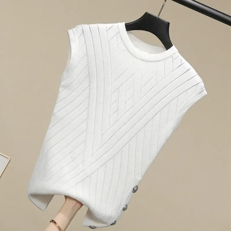 

VANOVICH Spring and Summer T Shirts 2021 New Short-sleeve Temperament Knit T Shirts Women Solid Color Wild Casual Women Clothes