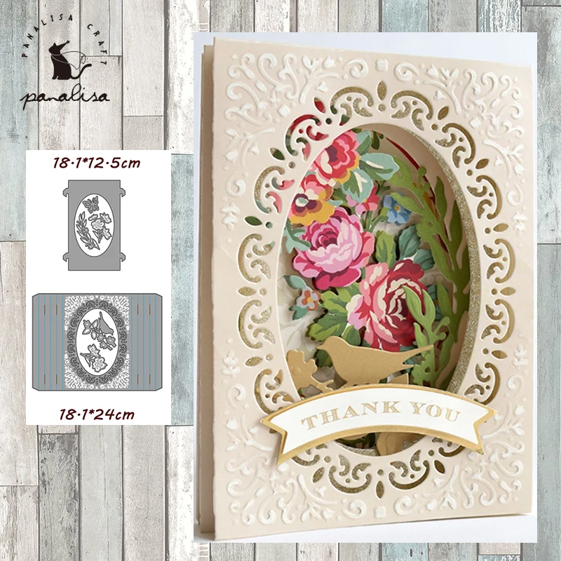 

Panalisacraft Big Flower Frame Metal Cutting Dies diecut cut die scrapbooking Album Paper Card Craft Embossing