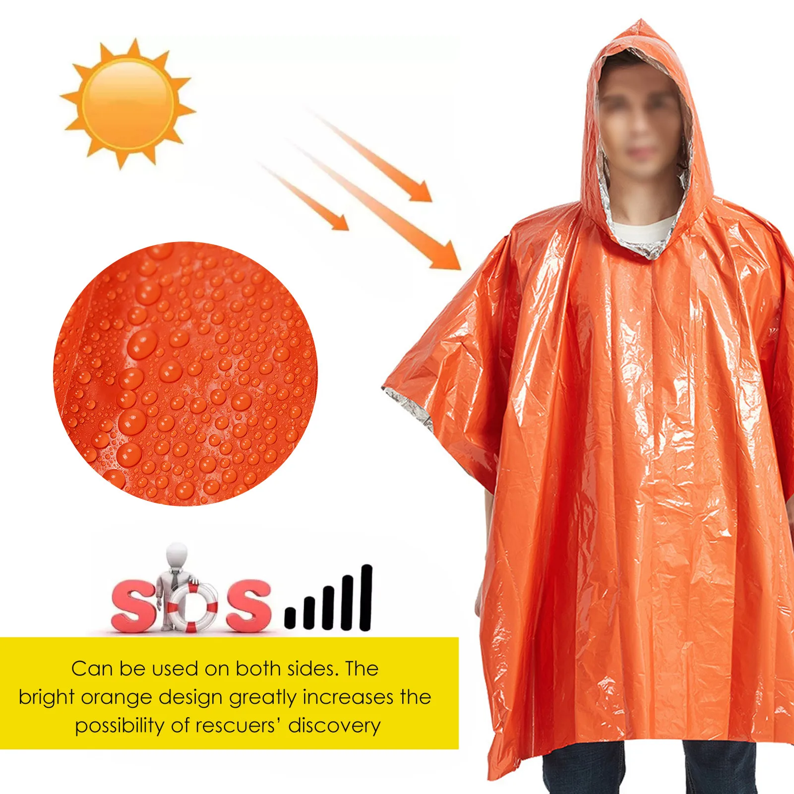 

Outdoor Emergency Blanket Poncho Ultralight Waterproof Thermal Emergency Poncho Ultralight Rainproof Raincoat Cover Cape