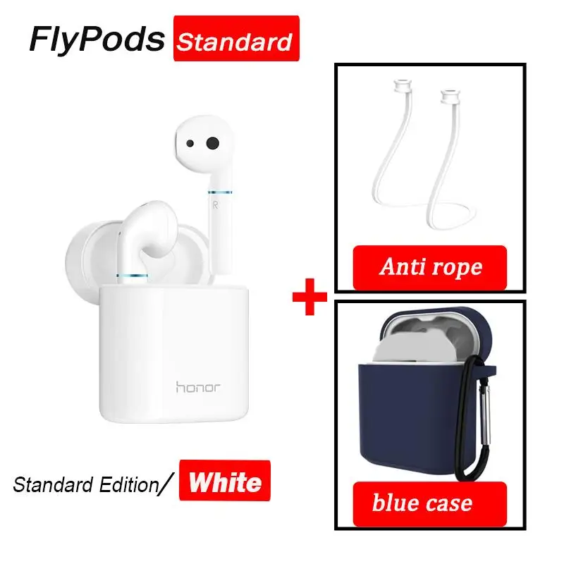 white standard blue Honor Flypods/flypods pro Беспроводные сенсорные водонепроницаемые динамические наушники с управлением беспроводным зарядным устройством Bluetooth 5,0 - Цвет: white standard blue