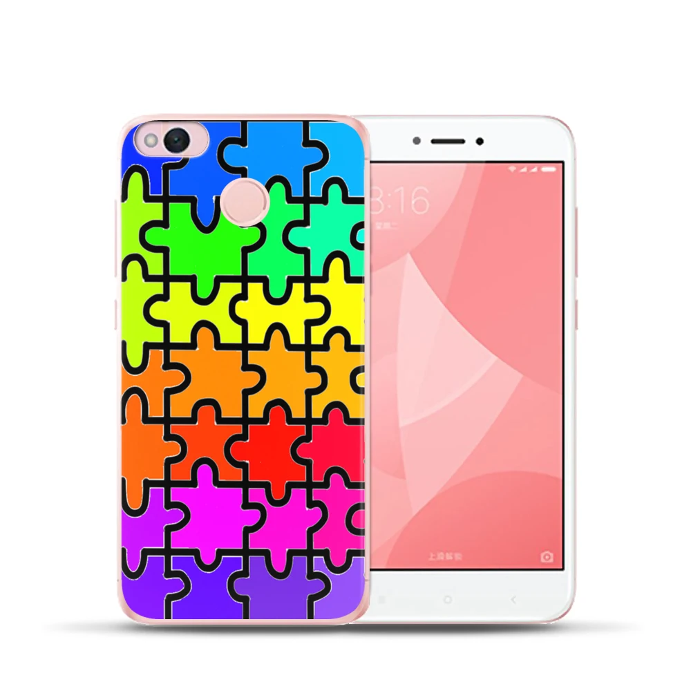 Роскошный черно-белая сетка в полоску с кубиками чехол для телефона Xiao mi 8 A2 Lite 6X Red