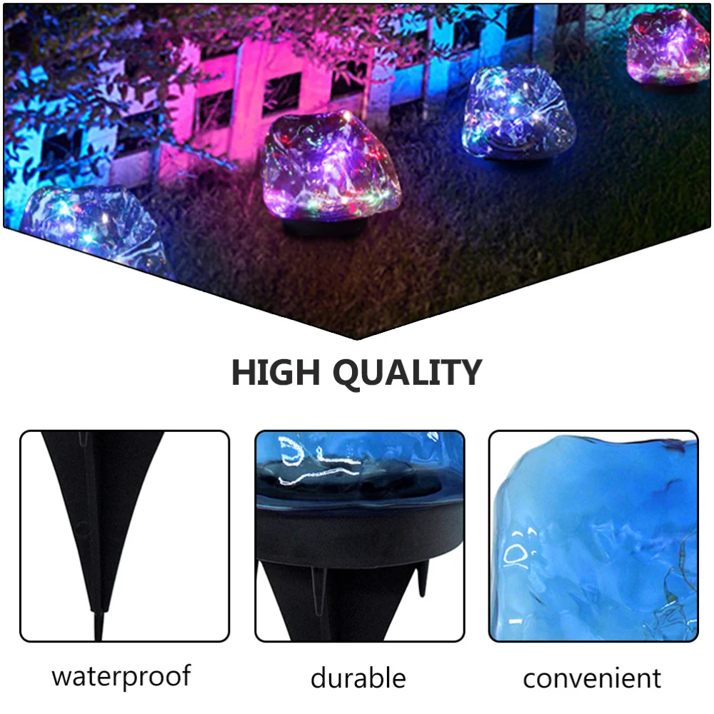 

1pc Waterproof Solar Stone Lamp Outdoor Garden Buried Light Landscape Lamp
