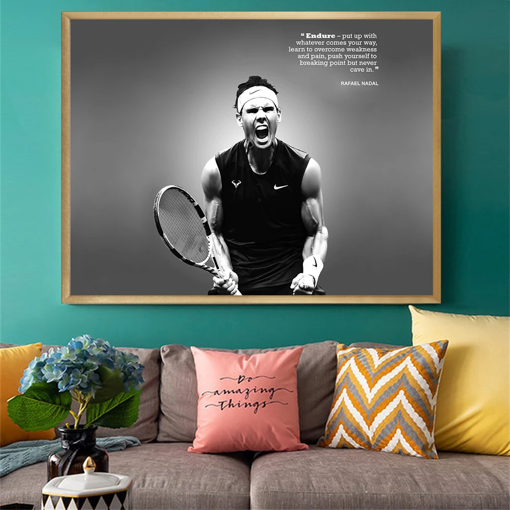 Постер известного теннисного игрока Рафа Надаля настенное искусство печать на