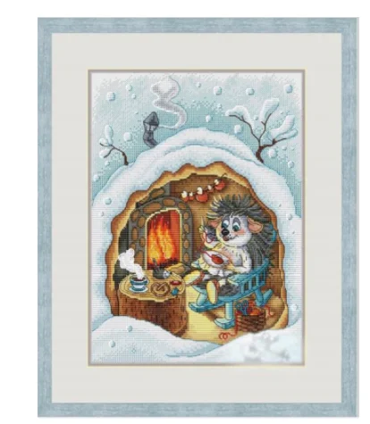 

DIY hedgehog Cross Stitch Kit Packages Counted Cross-Stitching Kits New Pattern NOT PRINTED Cross stich Painting Set