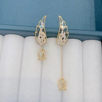 asymmetrical ab angel wing earrings 2021 new fashion brand luxury stud earrings earring for women wedding jewelry gift