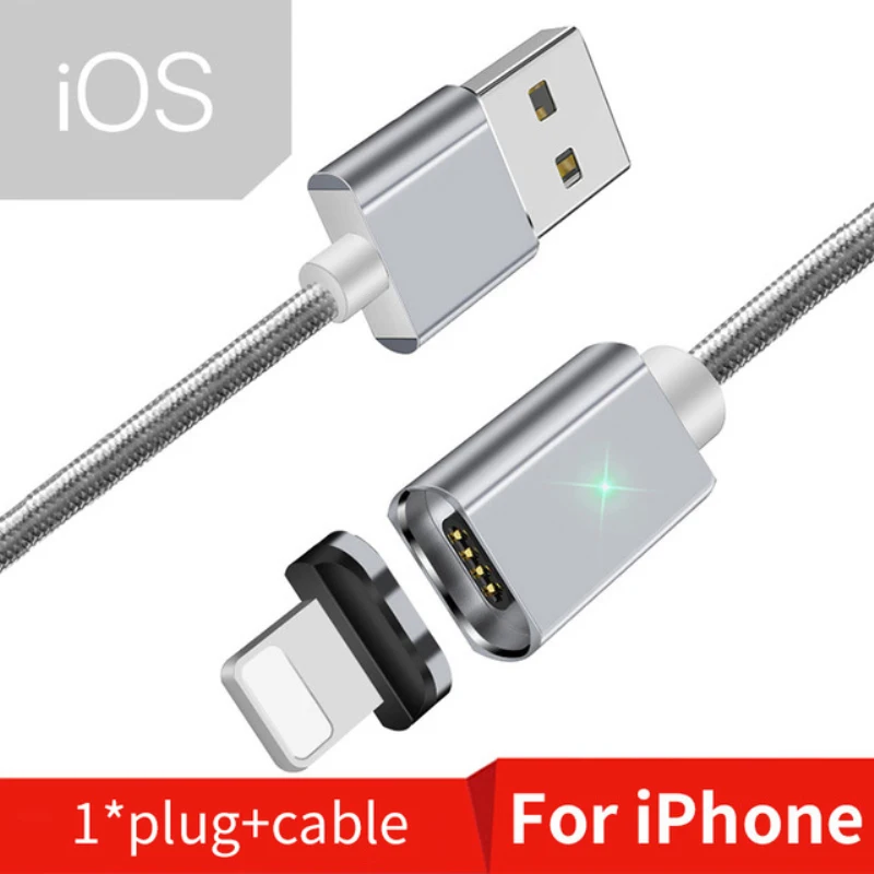 Silver IOS Cable Essager Магнитный Micro Тип usb c кабель для передачи данных для iPhone 11 XR 7 IPad Xiaomi 9 Redmi Note 7 Быстрый зарядный кабель мобильного телефона код данных - Цвет: Silver IOS Cable
