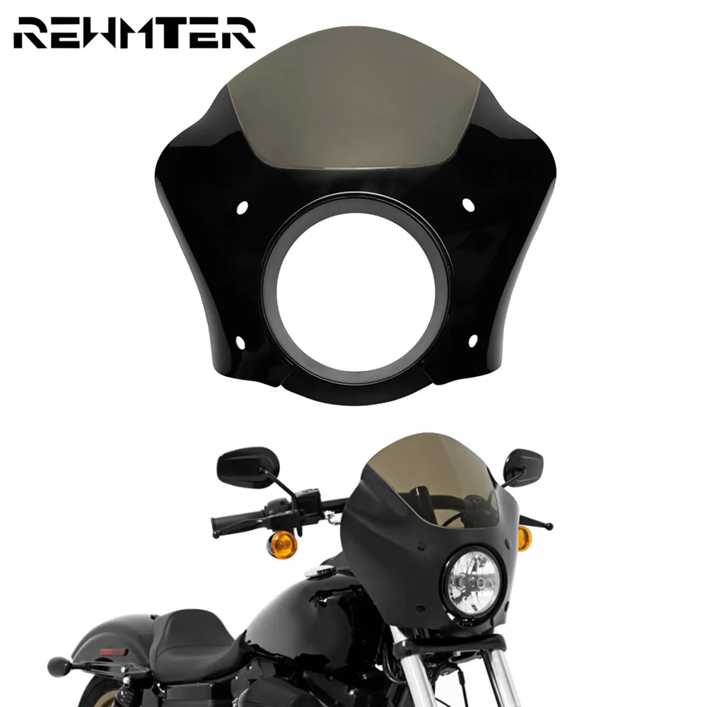 Motorcycle Smoke Headlight Fairing Quarter Windscreen Windshield  For Harley Dyna FXR Sportster XL1200 72 883 Super Low Roadster