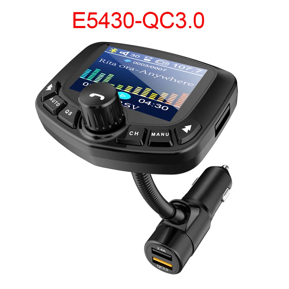FM38 JINSERTA цветной экран Bluetooth 5,0 FM передатчик громкой связи автомобильный комплект радио адаптер 3 USB порт с быстрой зарядкой QC3.0 - Название цвета: FM38