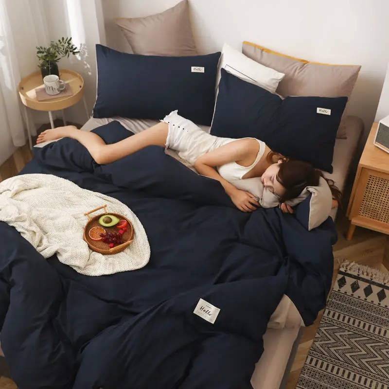 Летний матовый однотонный королевский комплект постельного белья пододеяльник