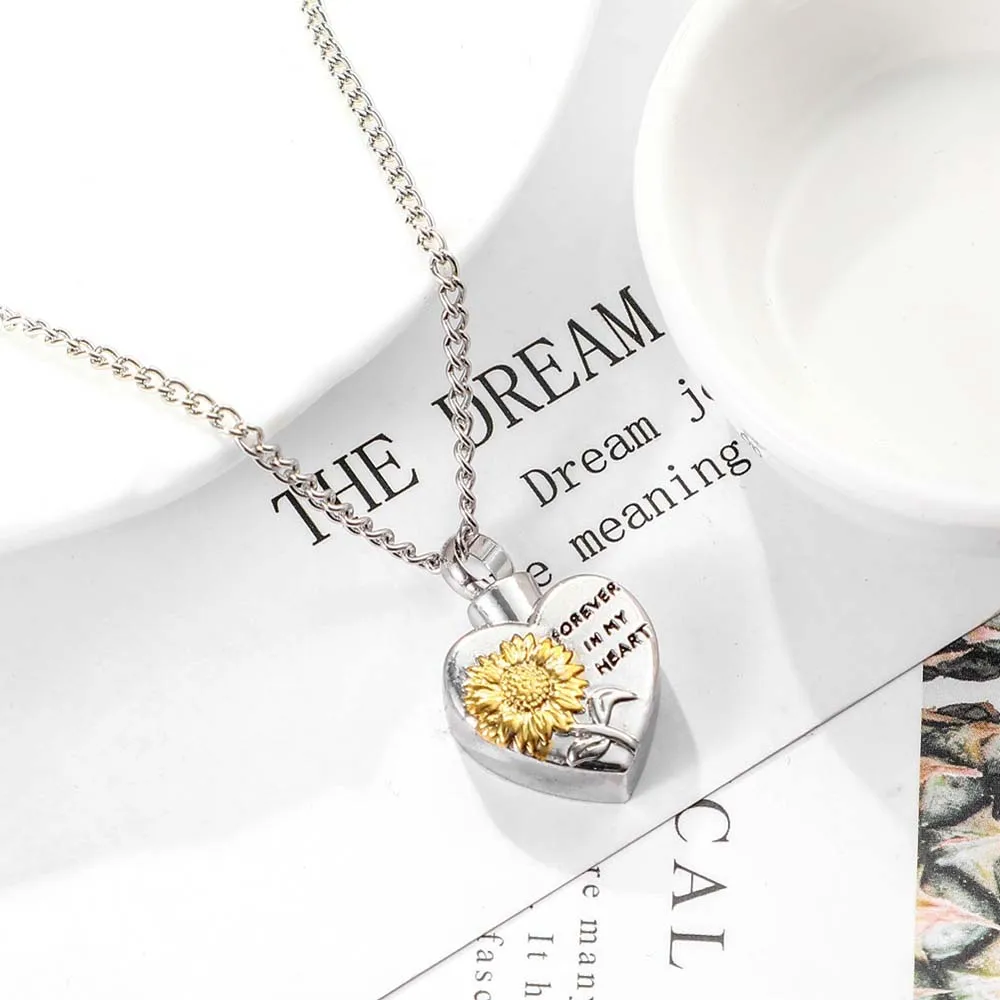 Похоронный кулон в форме сердца из сплава золотое ожерелье для праха на память