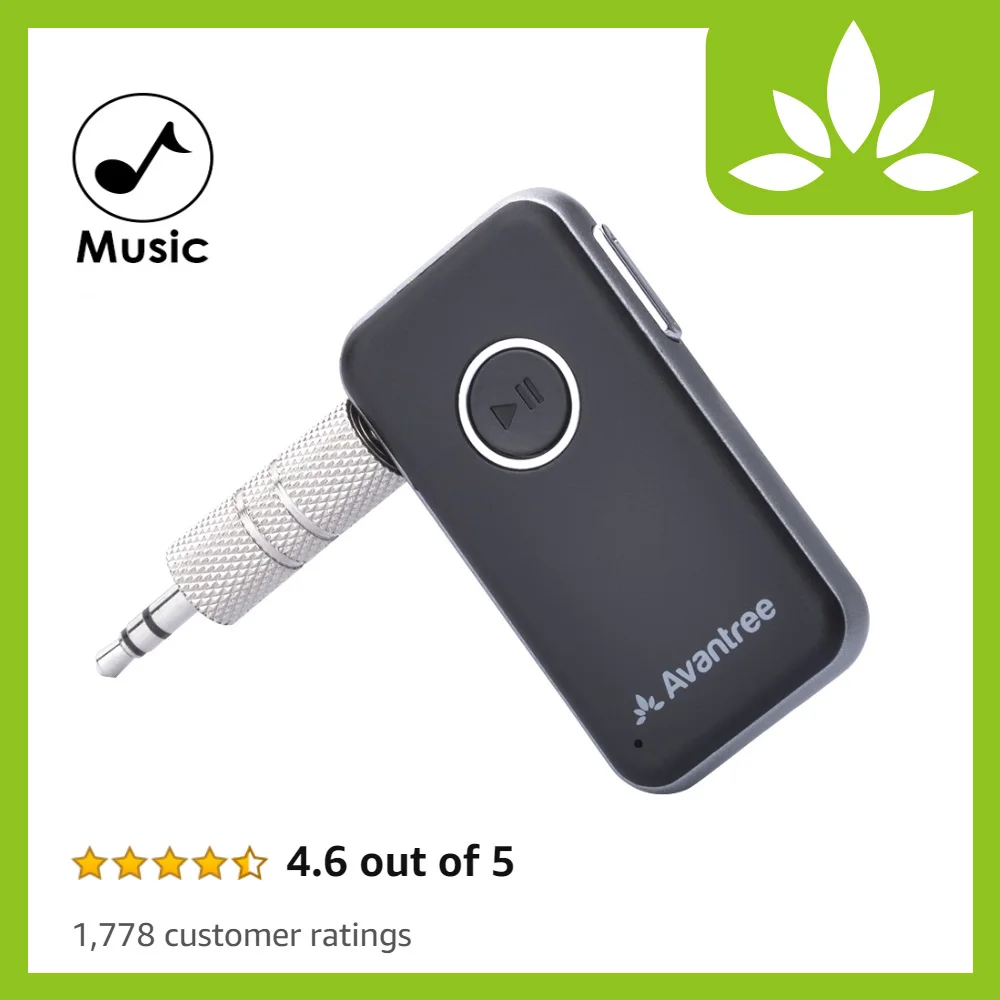 Avantree Bluetooth 4,1 приемник, Hands-free автомобильный комплект с микрофоном и потоковой музыкой, портативный беспроводной музыкальный адаптер для автомобиля дома