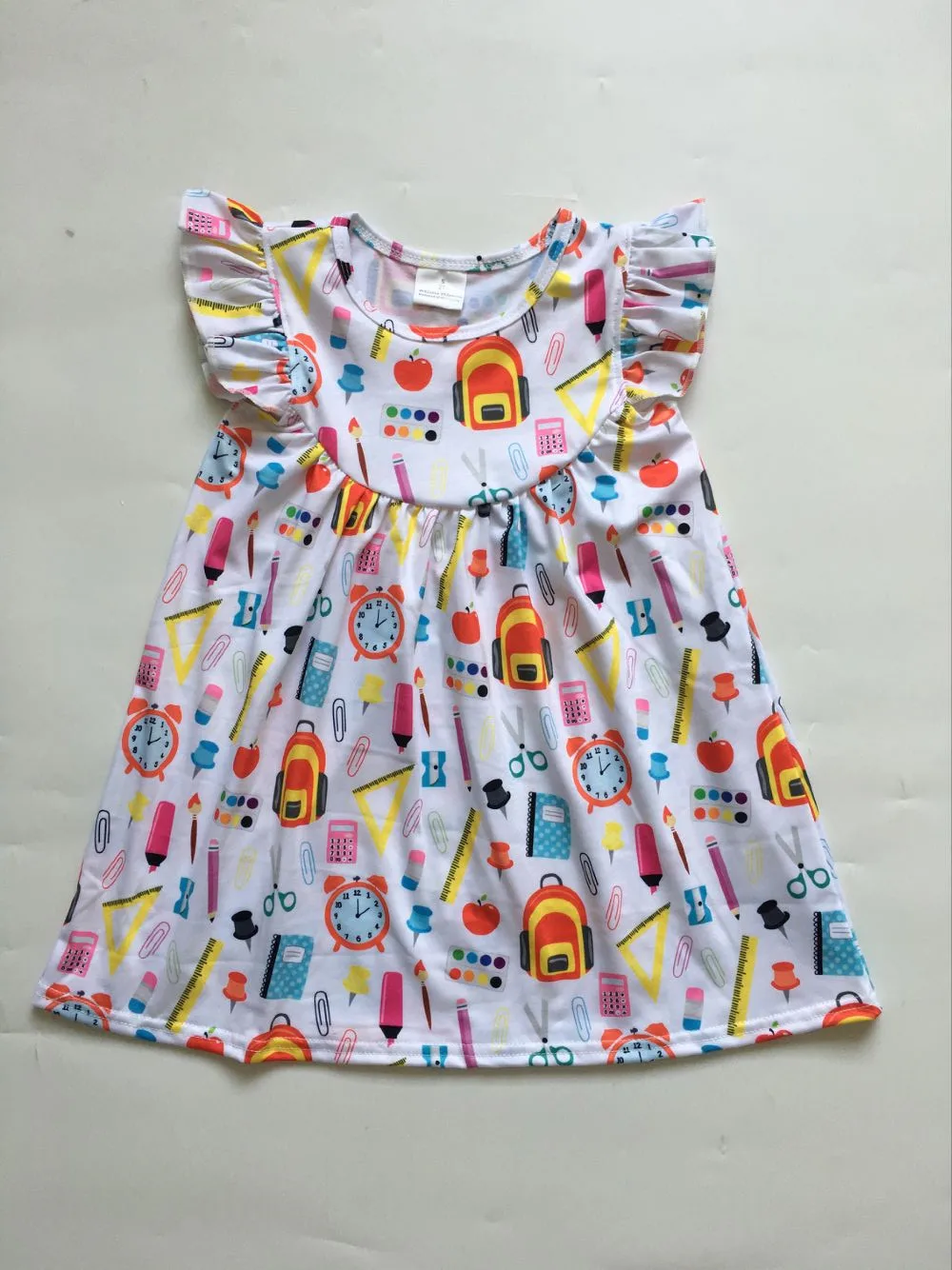 

new style children clothing baby girls back to school dress boutique clothes children print pattern dress cotton casual dress
