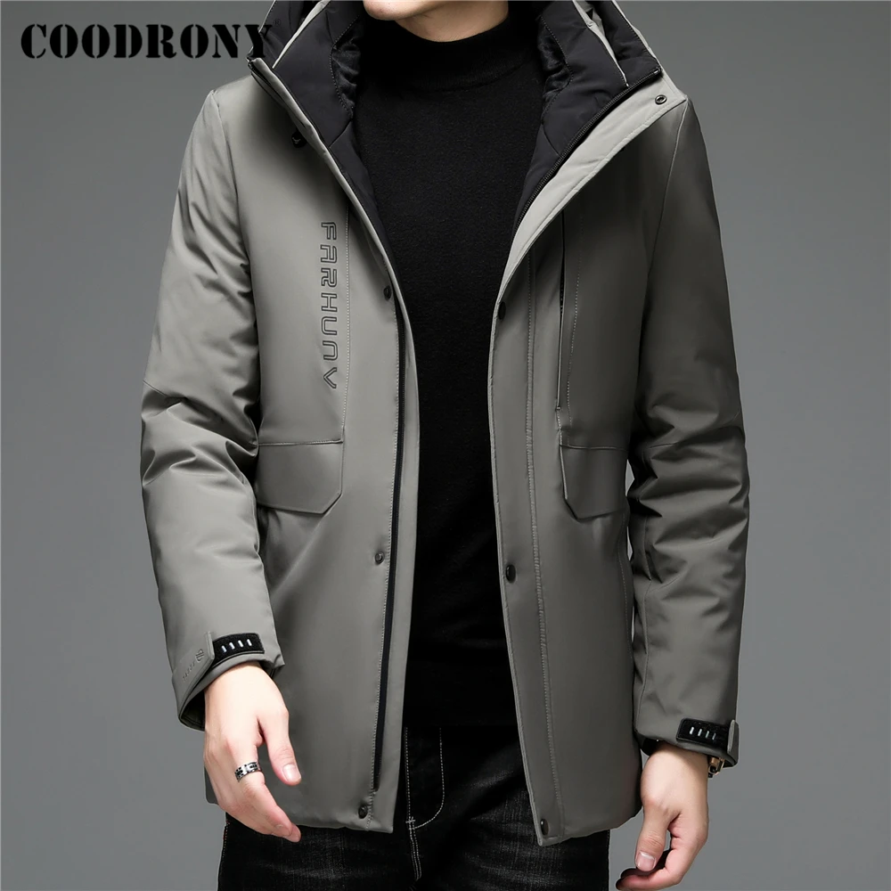 

COODRONY брендовая куртка на 90% белом утином пуху, Мужская одежда, новые зимние высококачественные классические повседневные плотные теплые му...