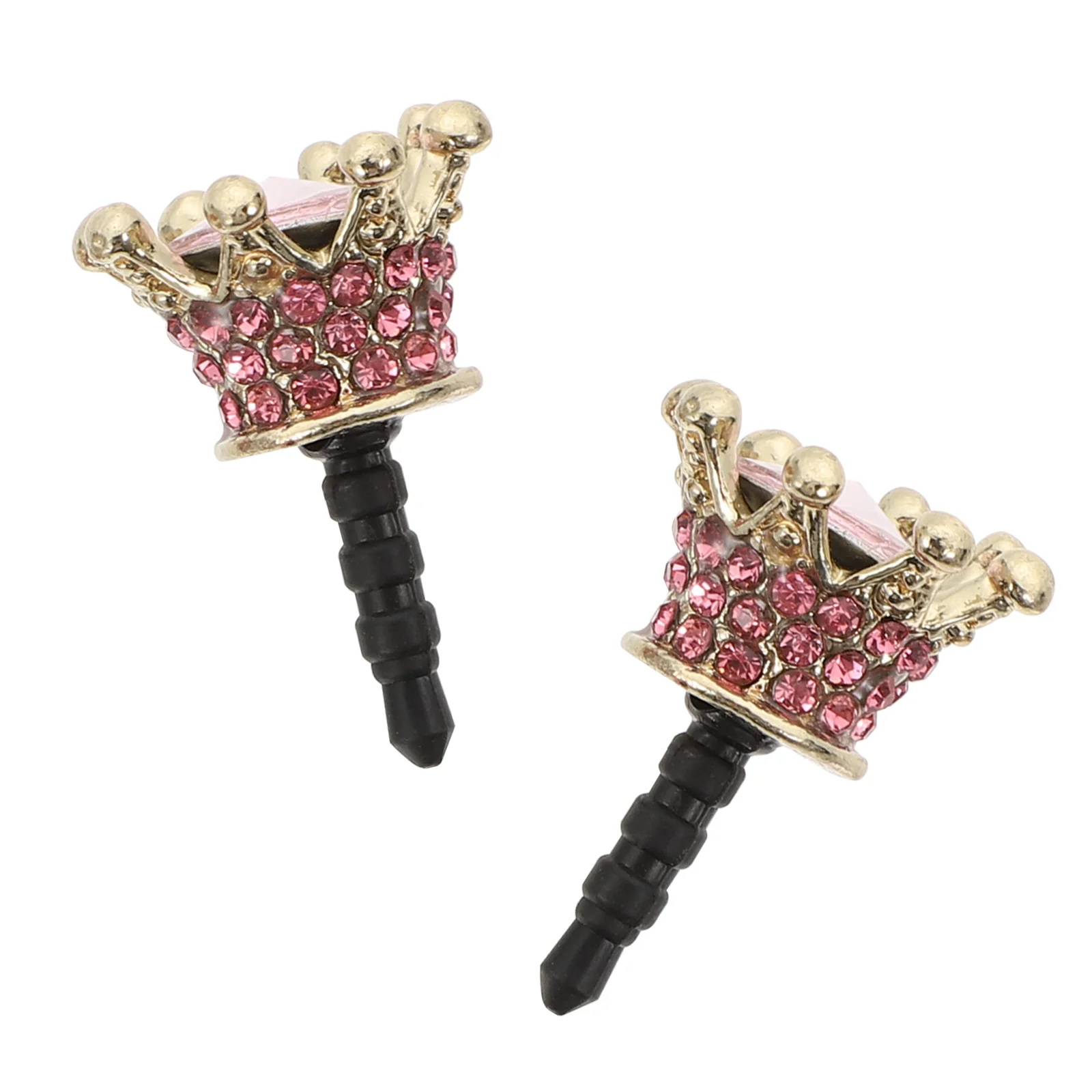 

2pcs Earphone Dust Plugs Crown Shape Phone Dust Plugs for 3.5 mm Headphone