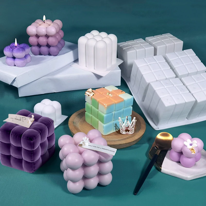 3D форма для кубика Рубика силиконовая свечи самостоятельного изготовления мыла